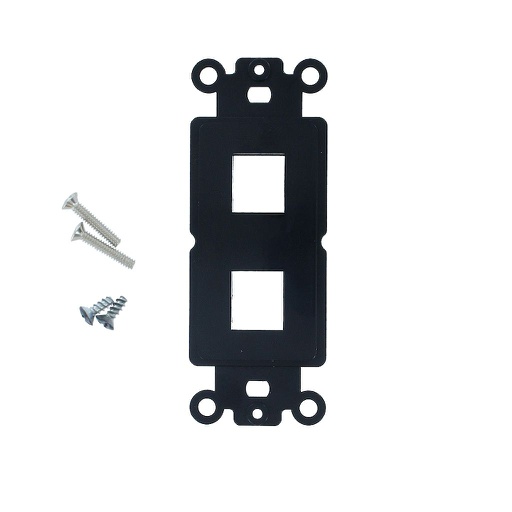 [SJ802BK] 2-PORT DECORA STRAP KEYSTONE INSERT - BLACK