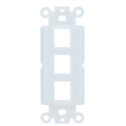 [SJ803] 3-PORT DECORA STRAP KEYSTONE INSERT - WHITE