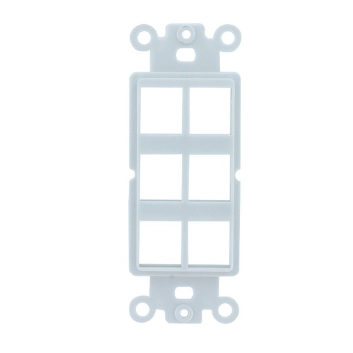 [SJ806] 6-PORT DECORA STRAP KEYSTONE INSERT - WHITE