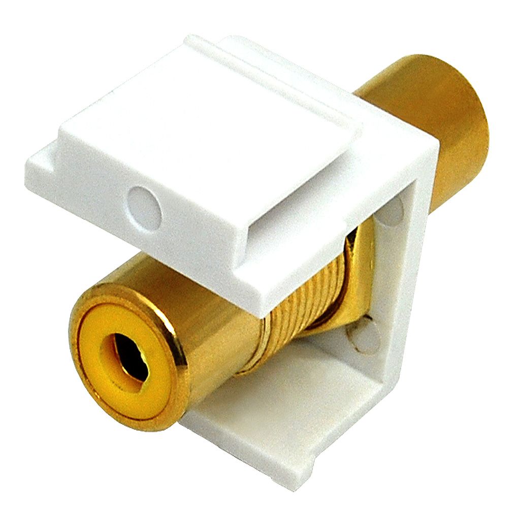 RCA YELLOW F/F COUPLER KEYSTONE JACK - WHITE