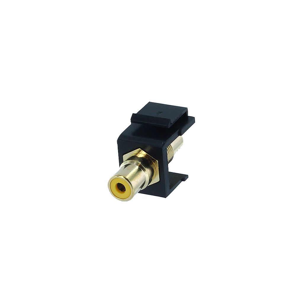 RCA YELLOW F/F COUPLER KEYSTONE JACK - BLACK