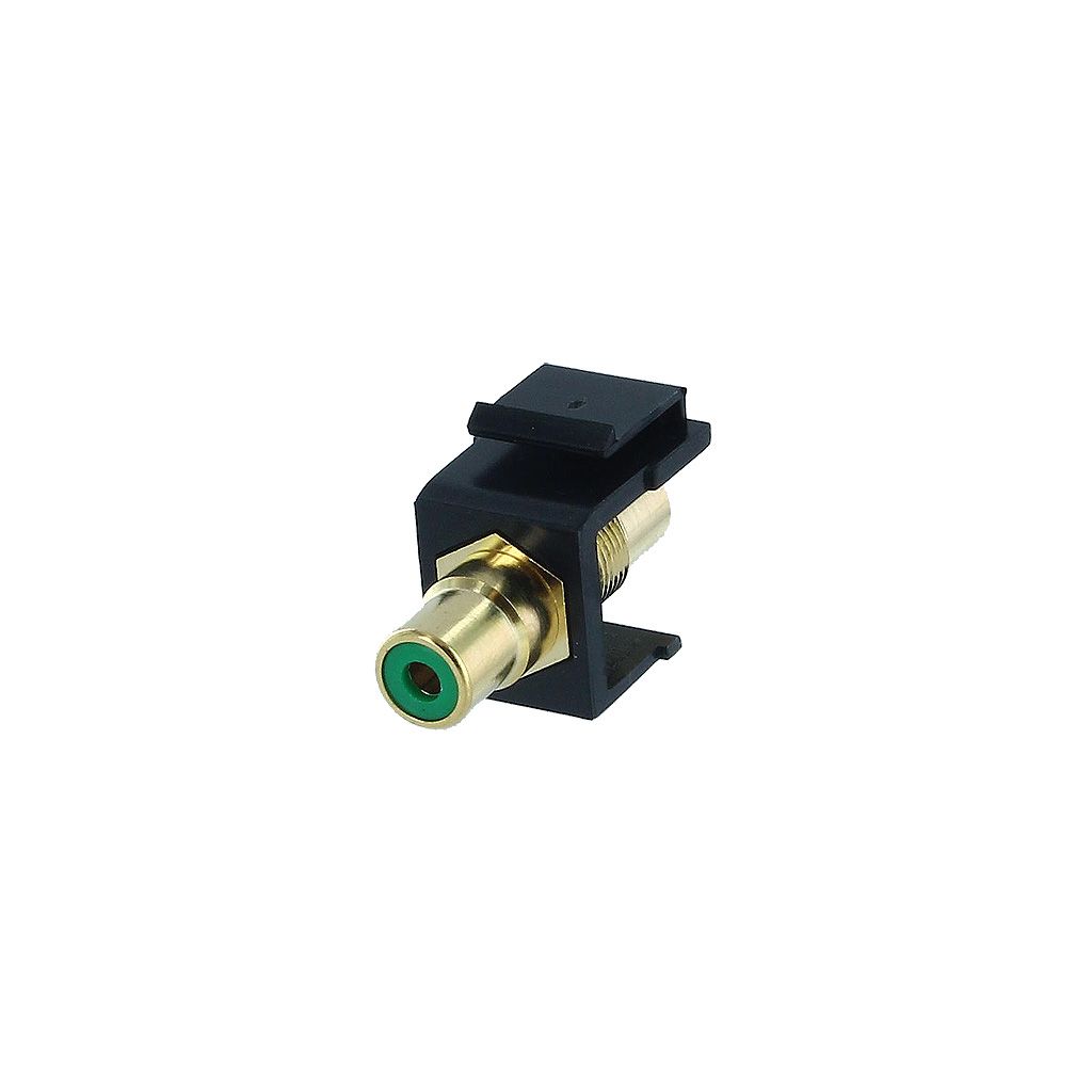 RCA GREEN F/F COUPLER KEYSTONE JACK - BLACK