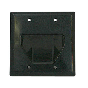 [WP2GBK] DATACOMM 2-GANG RECESSED WALL PLATE - BLACK