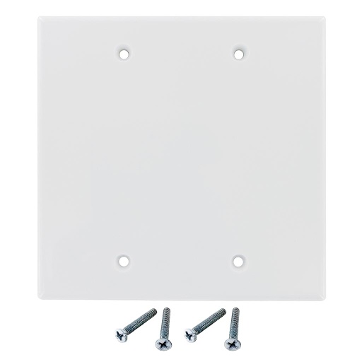 [WP2GBP] 2-GANG BLANK WALL PLATE - WHITE