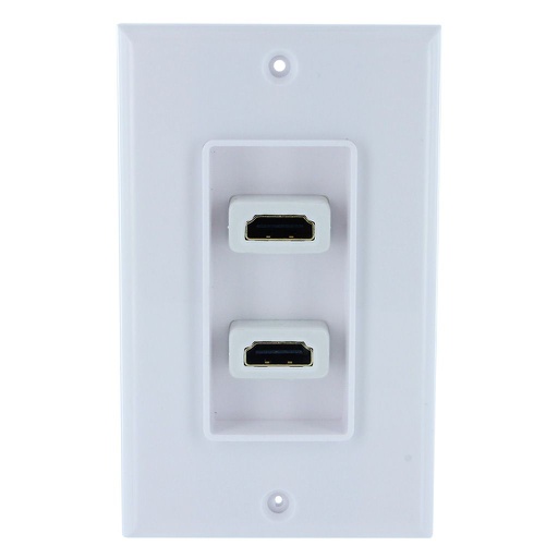 [WPHH] DUAL HDMI (W/6" EXTENSION) WALL PLATE - WHITE