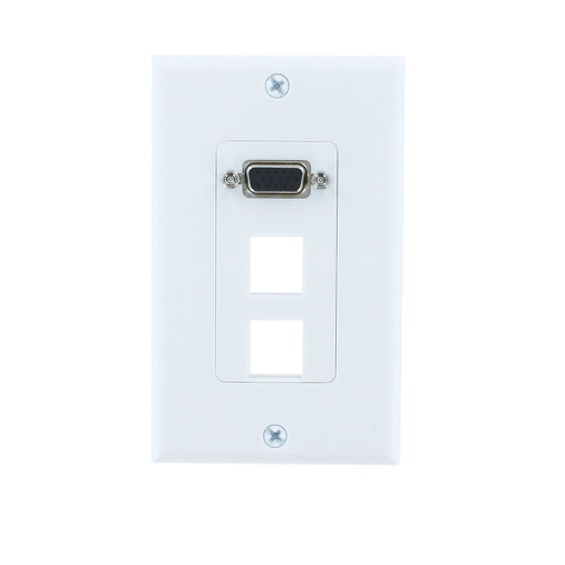 [WPVGA2P] 1-PORT VGA + 2-BLANK DECORA WALL PLATE - WHITE