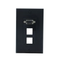 [WPVGA2PBK] 1-PORT VGA + 2-BLANK DECORA WALL PLATE - BLACK