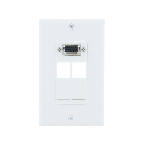 [WPVGA4P] 1-PORT VGA + 4-BLANK DECORA WALL PLATE - WHITE