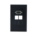 [WPVGA4PBK] 1-PORT VGA + 4-BLANK DECORA WALL PLATE - BLACK