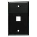 [SJ701BK] 1-PORT PLASTIC KEYSTONE WALL PLATE - BLACK