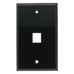 [SJ701BK] 1-PORT PLASTIC KEYSTONE WALL PLATE - BLACK