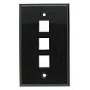 [SJ703BK] 3-PORT PLASTIC KEYSTONE WALL PLATE - BLACK