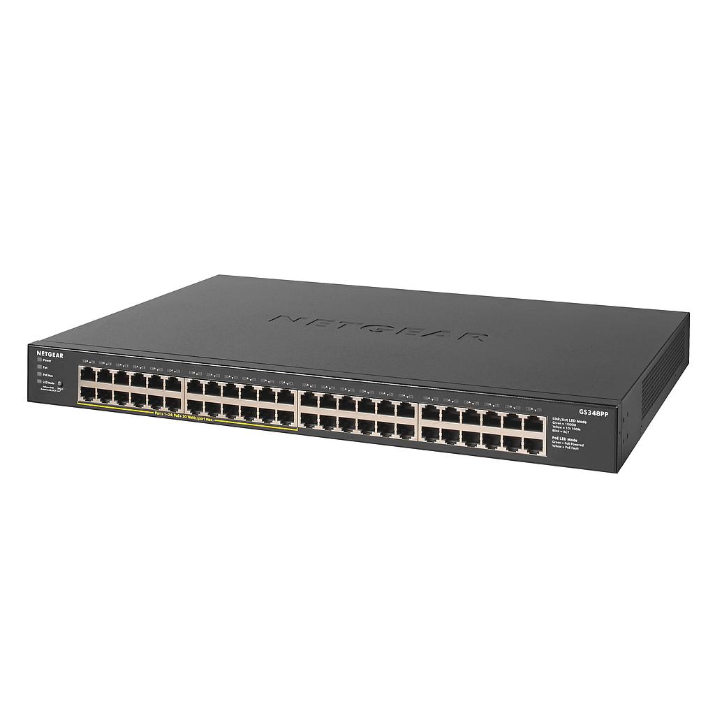 [NGGS348PP] NETGEAR 48 PORT GS348PP 24 POE+ UNMANAGED GIGABIT ETHERNET SWITCH [380W]