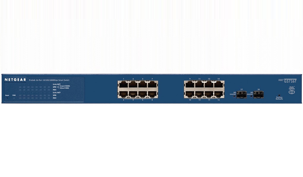 NETGEAR PROSAFE GS716T-300NAS 16-PORT SMART MANAGED GIGABIT SWITCH