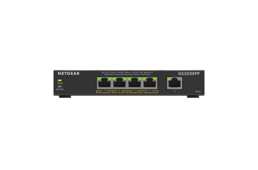 [NGGS305EPP] NETGEAR 5 PORT POE+ GIGABIT ETHERNET MANAGED SWITCH (120W)